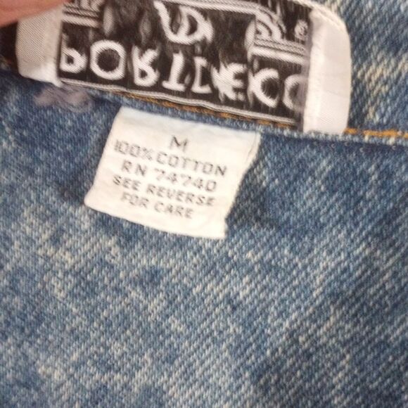 Vintage 80's Sportdeco Diner Acid Wash Hand Painted Embellished Denim Jacket - M - Picture 13 of 13